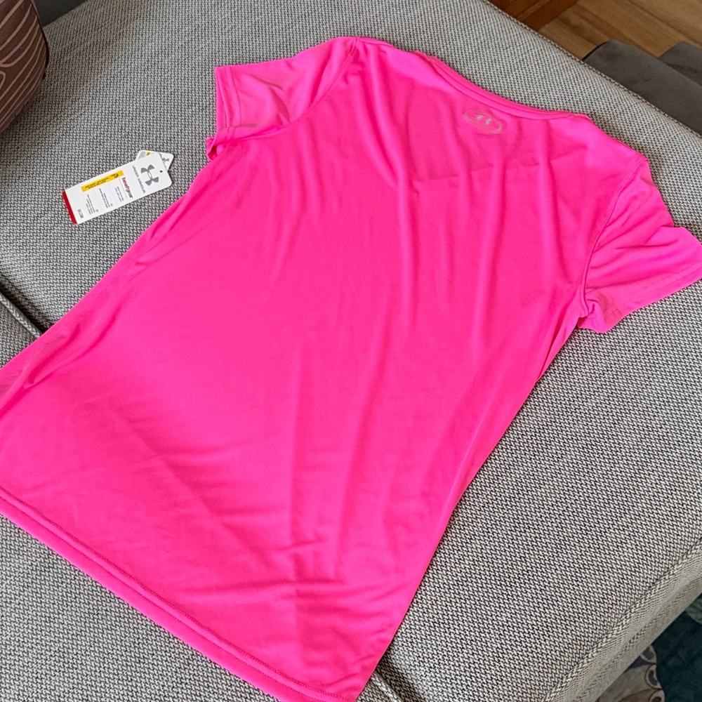 Under Armour Women's Bright Pink Short Sleeve Tee, Large - Picture 7 of 7